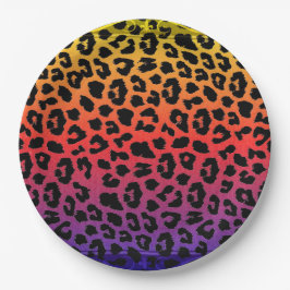 Rainbow Colors Fantasy Leopard Print Pattern Pappteller