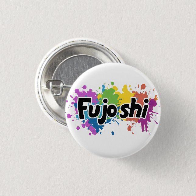 Rainbow Colors Fujoshi Slogan Button (Vorne & Hinten)