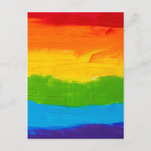 Rainbow Colors Gay Lesbian LGBT Postkarte (Vorderseite)