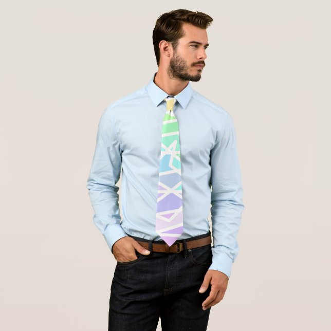 Rainbow Colors Geometric Neck Tie Krawatte (Beispiel)