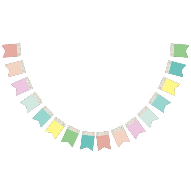Rainbow Colors Glitzer Birthday Wimpelkette (Alle)