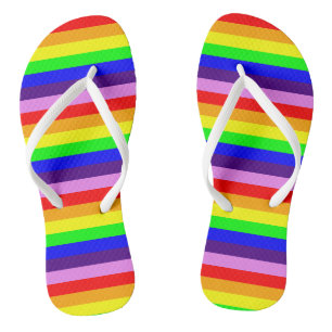 Rainbow Colors Horizontal Classic Streifen farbenf Flip Flops
