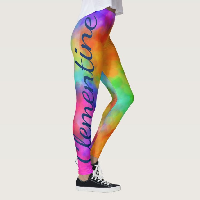 Rainbow Colors Individuelle Name Leggings (Rechts)