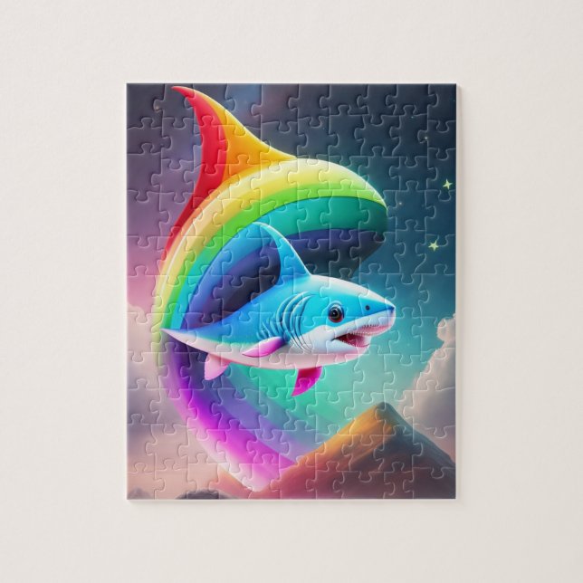 Rainbow Colors Niedlich Shark (Vertikal)