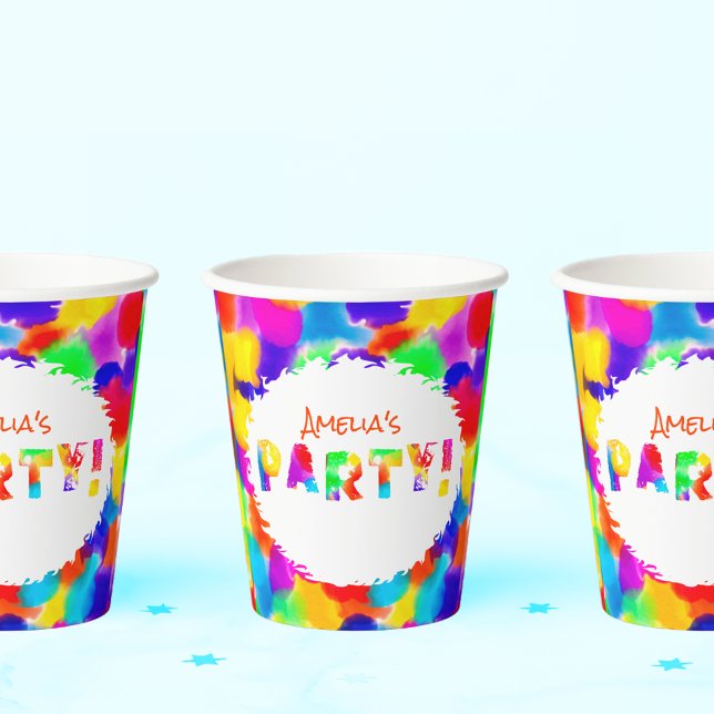 Rainbow Colors Personalisiertes Party Pappbecher (Von Creator hochgeladen)