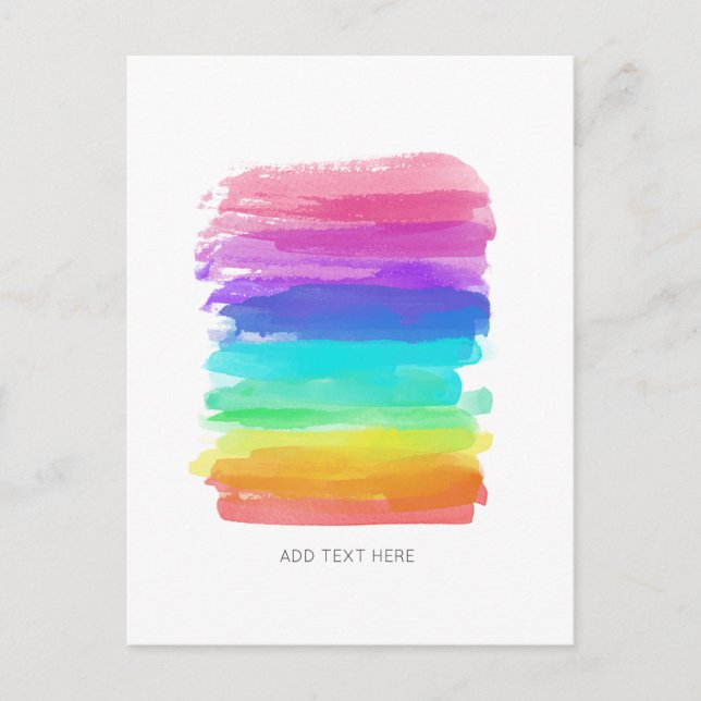 Rainbow Colors Pinselstriche für benutzerdefiniert Postkarte (Vorderseite)