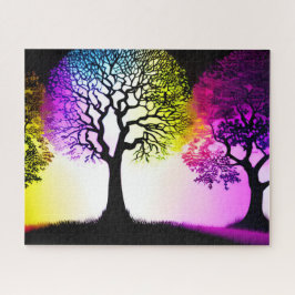 Rainbow Colors rund um Schwarze Silhouetten