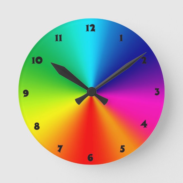 Rainbow Colors Runde Wanduhr (Vorderseite)