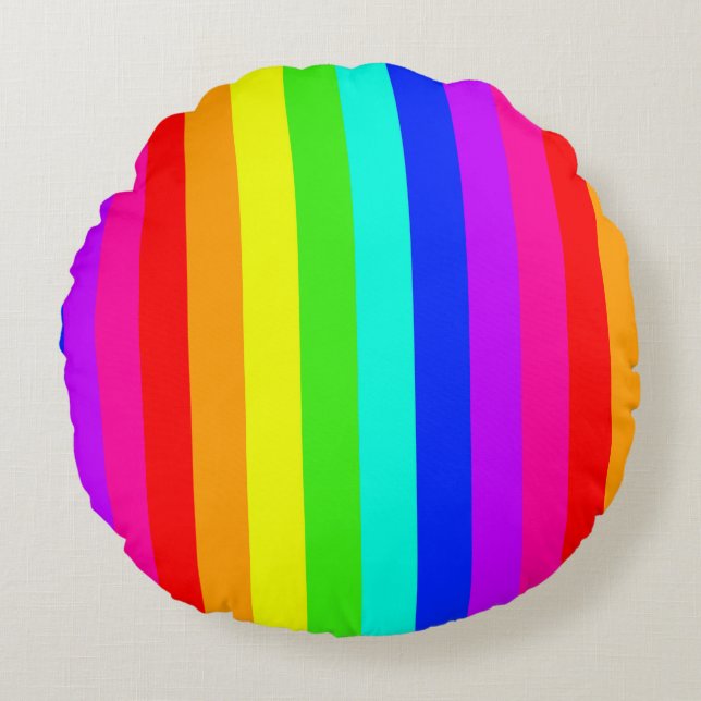 Rainbow Colors Rundes Kissen (Vorderseite)