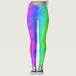 Rainbow Colors Vertikale Strickdrucke Leggings