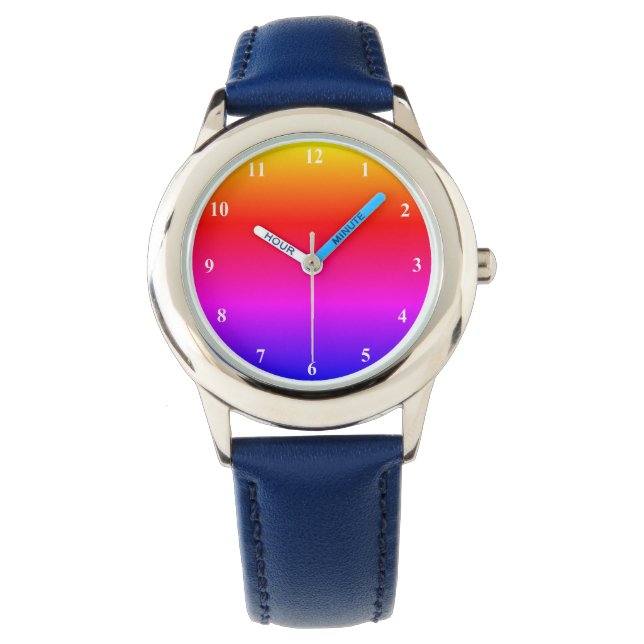 Rainbow Colors Watch Geschenk Armbanduhr (Vorderseite)