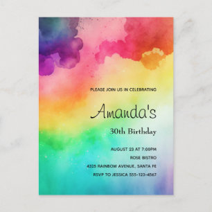 Rainbow Colours Résumé Design Invitation d'anniver