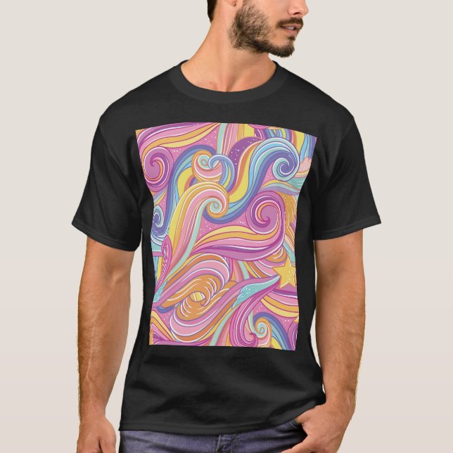 Rainbow Comet: Magical Dreamy Sky. T-Shirt (Vorderseite)
