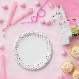 Rainbow Confetti Aquarelltöne Papiertafel Pappteller