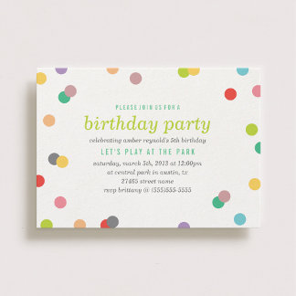 Rainbow Confetti Birthday Invite Einladung