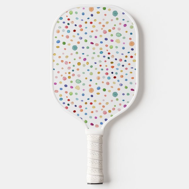 Rainbow Confetti Dots Wassercolor Pickleball Paddl Pickleball Schläger (Vorderseite)