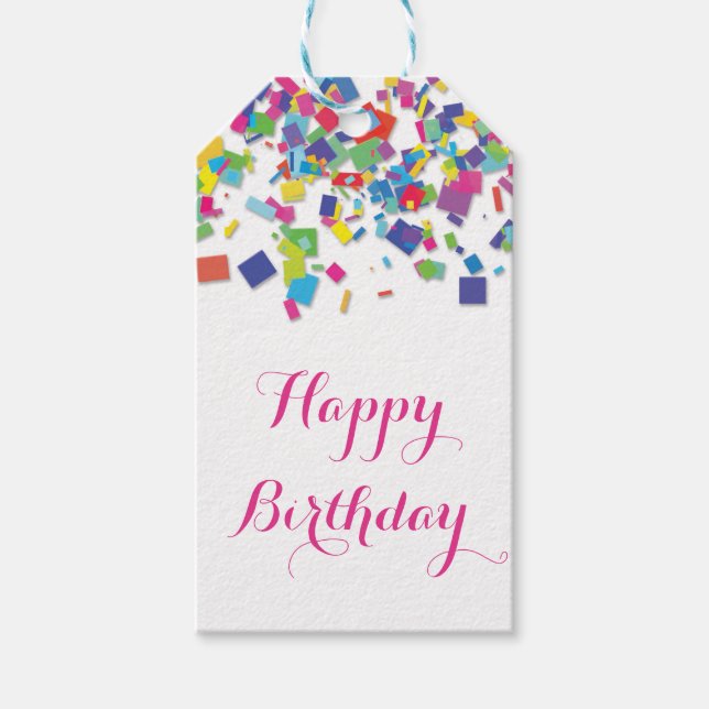 Rainbow Confetti | Geschenkmarke Geschenkanhänger (Vorderseite)