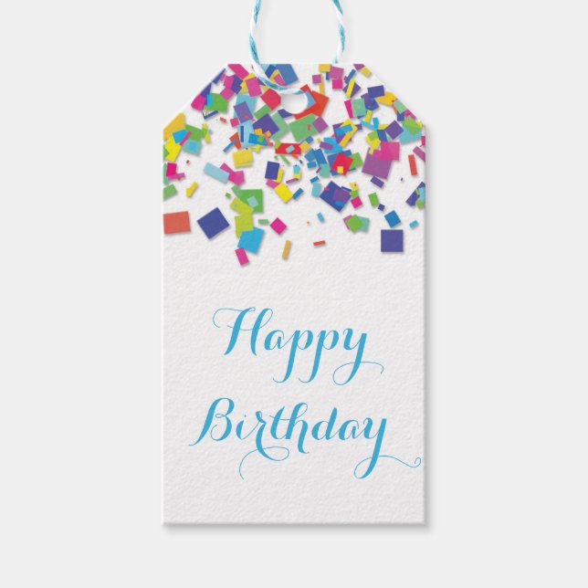 Rainbow Confetti | Geschenkmarke Geschenkanhänger (Vorderseite)