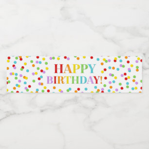 Rainbow Confetti Joyeux Étiquette de bouteille d'e