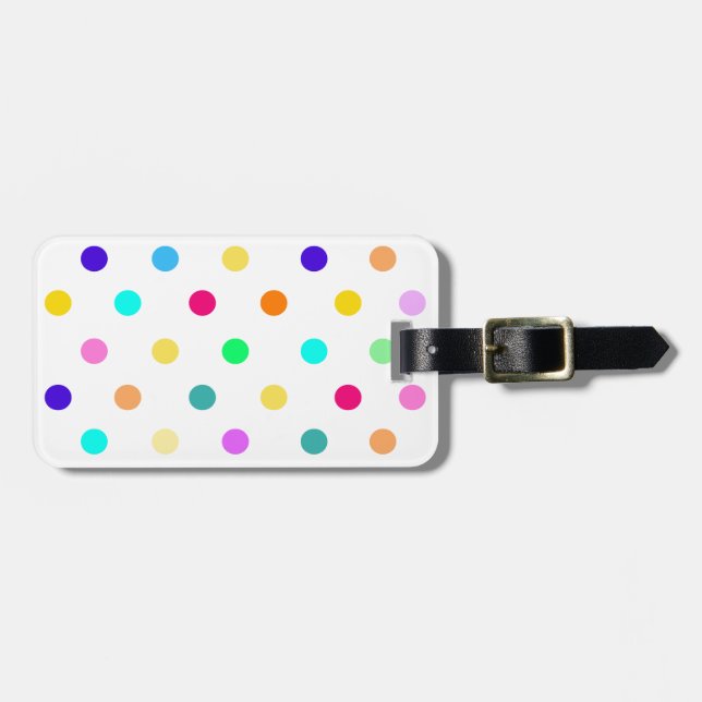 Rainbow Confetti polka dockt Gepäckanhänger (Vorderseite horizontal)