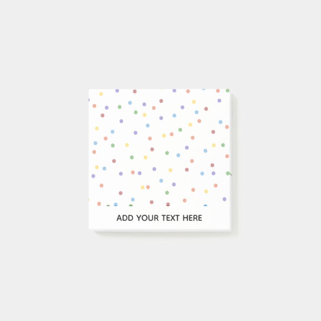 Rainbow Confetti Polka Dot Post-it Klebezettel (Vorderseite)