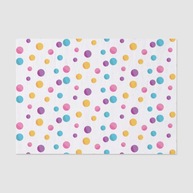 Rainbow Confetti Polka Dots Geburtstagsparty Seidenpapier (Vorderseite)