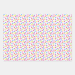 Rainbow Confetti Polka Dots Name Birthday Geschenkpapier Set