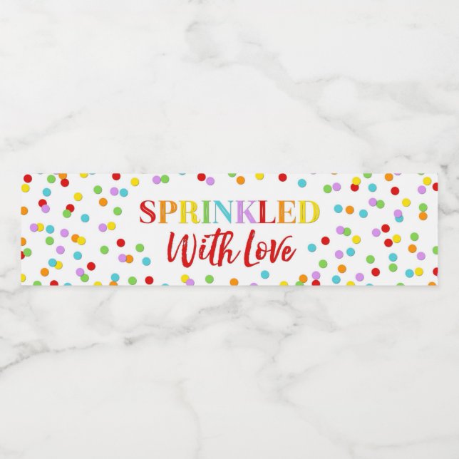 Rainbow Confetti Sprinkler mit Liebe Baby Sprinkle (Einzelnes Label)