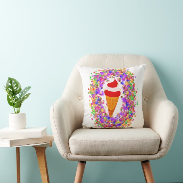 Rainbow Confetti Swirl Ice Cream Kissen (Stuhl )