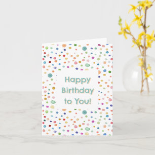 Rainbow Confetti Wasserfarbe Punkte Geburtstagskar Karte