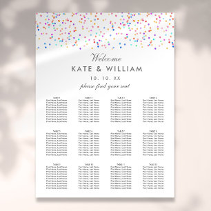 Rainbow Confetti Wedding Plan Poster