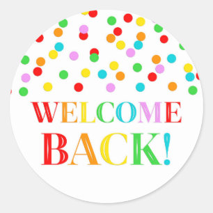Rainbow Confetti Welcome Back Sticker