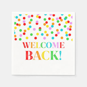 Rainbow Confetti Willkommen zurück Napkins Serviette
