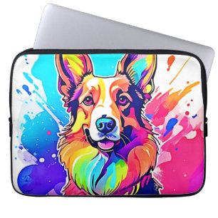 Rainbow Corgi: Pop Art Puppy Joy Laptopschutzhülle