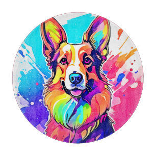 Rainbow Corgi: Pop Art Puppy Joy Schneidebrett
