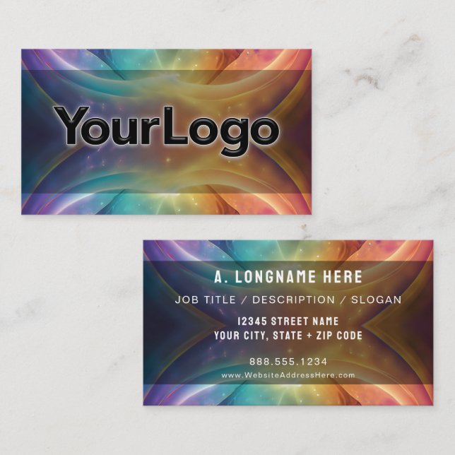 Rainbow Cosmic Galaxy Reiki Healer Company Logo  Visitenkarte (Vorne/Hinten)