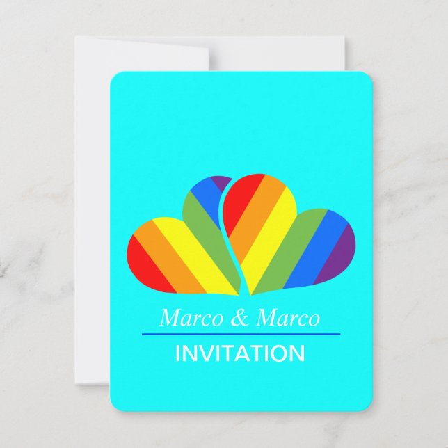 Rainbow Couple Einladung (Vorderseite)