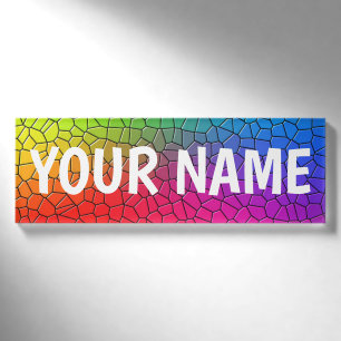 Rainbow-Crackle-Hintergrund - Anpassen Sie Ihren e Namenschild