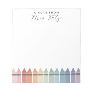 Rainbow Crayon Notepad Notizblock