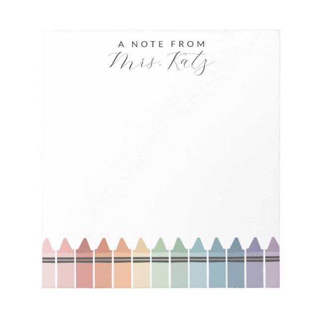 Rainbow Crayon Notepad Notizblock (Vorderseite)