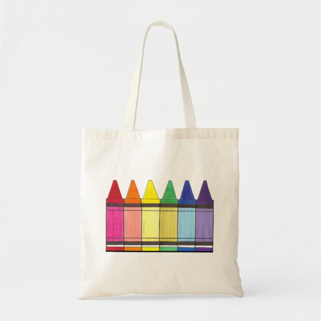 Rainbow Crayons Art Artist Supply Toag Tragetasche (Vorne)