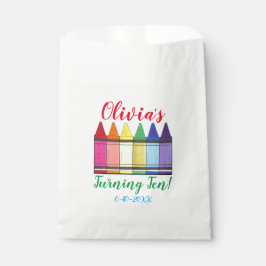 Rainbow Crayons Artist Art Child's Geburtstagspart Geschenktütchen