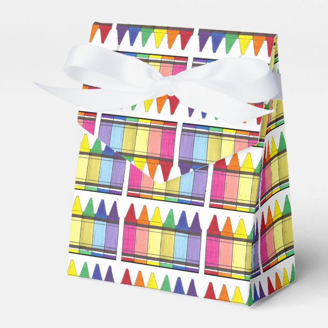 Rainbow Crayons Artist Art Class Birthday Party Geschenkschachtel (Vorderseite)