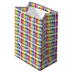 Rainbow Crayons Artist Art Class Birthday Party Mittlere Geschenktüte