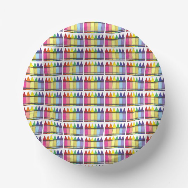 Rainbow Crayons Artist Art Class Birthday Party Pappteller (Vorderseite)