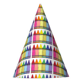Rainbow Crayons Artist Art Class Birthday Party Partyhütchen