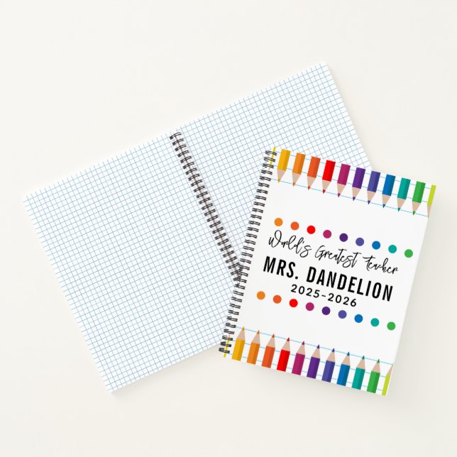 Rainbow Crayons Kindergarten Lehrer Notizbuch (Innenseite)