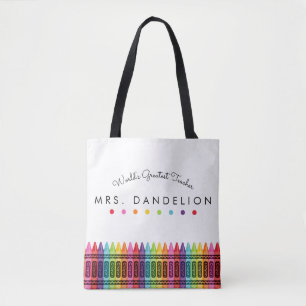 Rainbow Crayons Kindergarten Lehrerin Geschenk Tasche