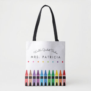 Rainbow Crayons Kindergarten Teacher-Geschenk Tasche
