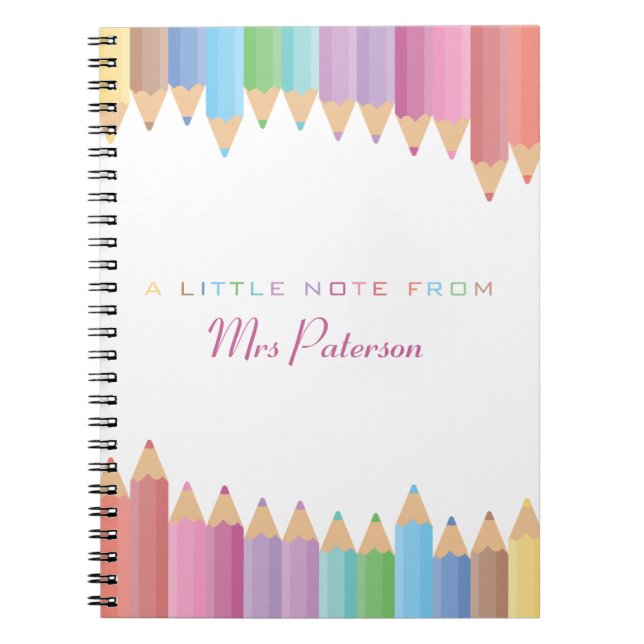 Rainbow Crayons Lehrerin Wertschätzung Niedliche F Notizblock (Vorderseite)